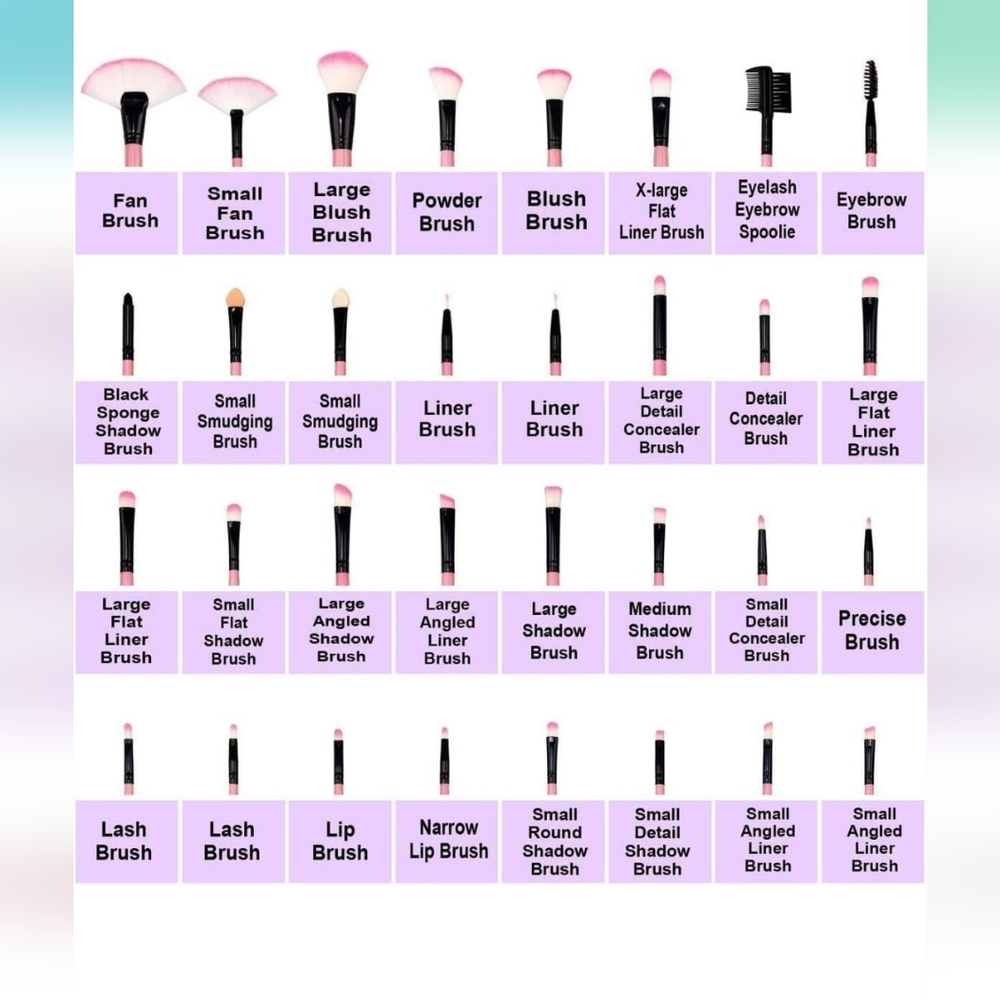 32 Piece proffessional MAKE Up Brush Set With Case Multi Purpose Brushes - Picture 4 of 7